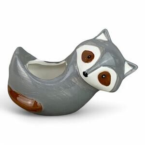 Roscoe the Raccoon Ceramic Animal Planter Pot for Succulents or Small Plants